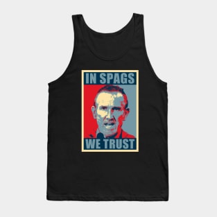 In Spags We Trust Funny Red Saying Tank Top